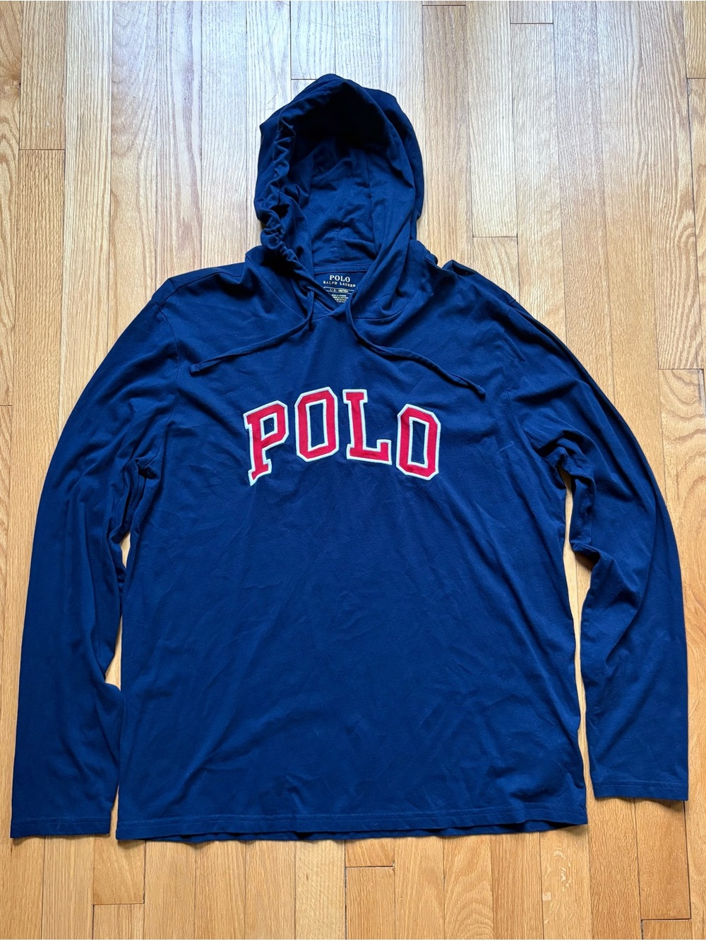 Polo Ralph Lauren Men’s Lightweight Block Hoodie Pullover Large Blue Solid